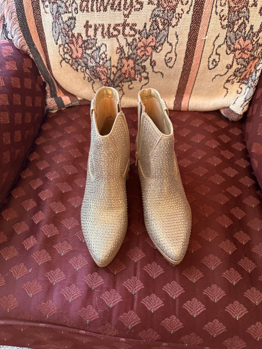 NWOT Soda gold embellished boots various sizes